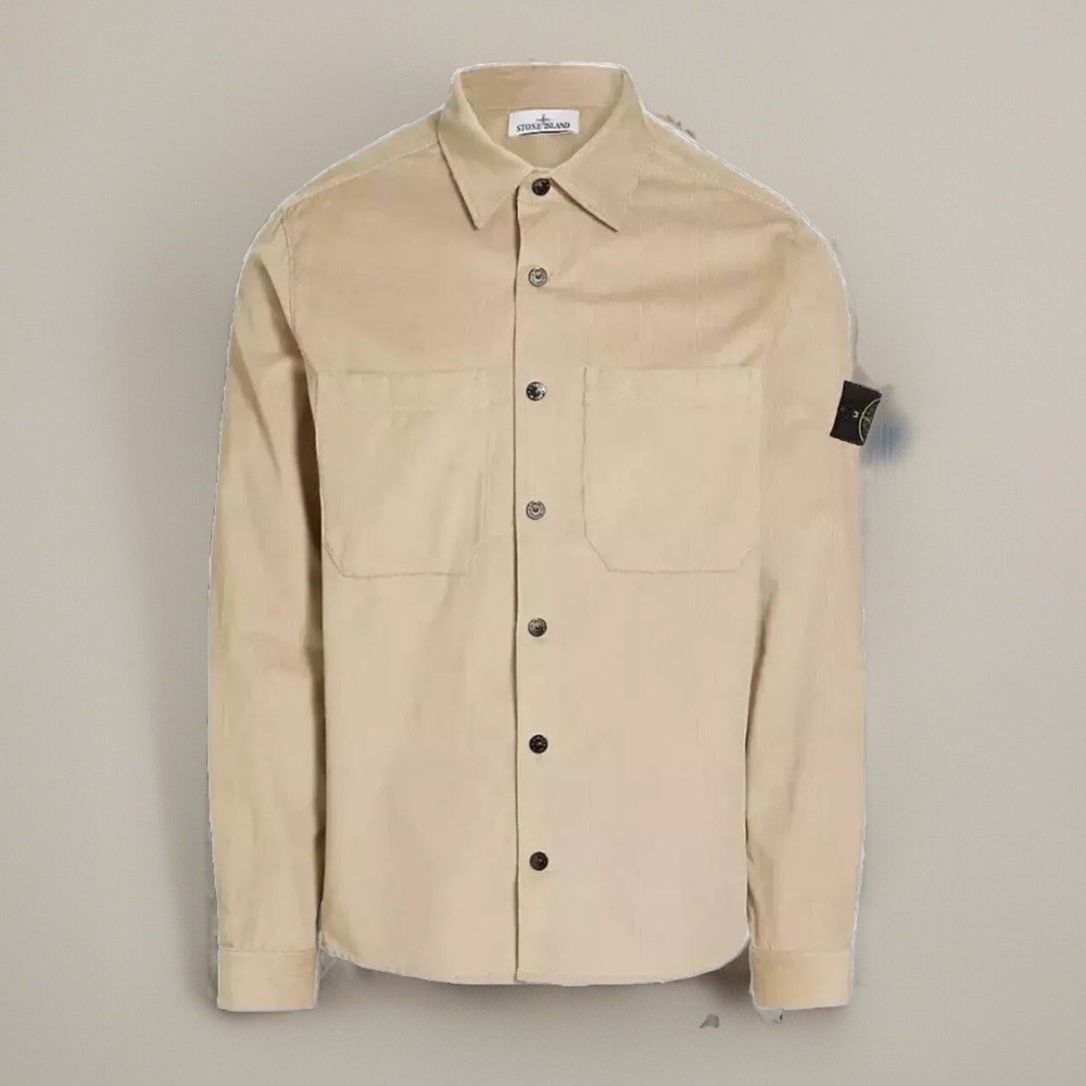 New Stone Island Button-Up Micro Cord Desert  XL Corduroy With Tags And Hanger