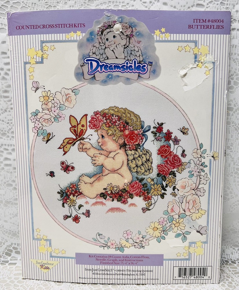 Butterflies Dreamsicles Counted Cross Stitch Kit #48004 Cherub Design