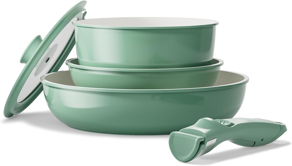Redchef 5-Piece Non Stick Ceramic Cookware Set in Green