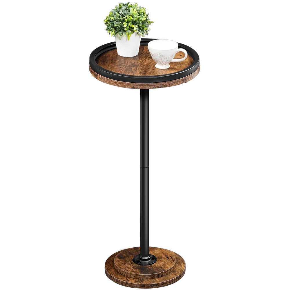 Round Pedestal Side Table for Drinks and Coffee - Small Martini Accent Table