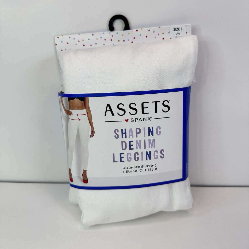 SPANX Size L White Skinny Denim Leggings NWT Ultimate Shape Assets