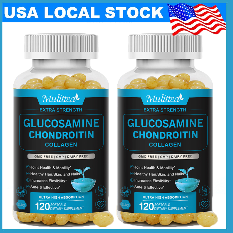 Glucosamine Chondroitin MSM Vitamin D3 Softgels, Support Skin Bone Joints