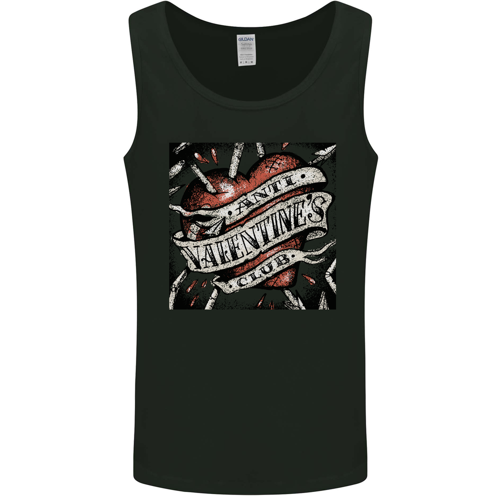 Anti Valentines Club Heart Singles Day Mens Vest Tank Top