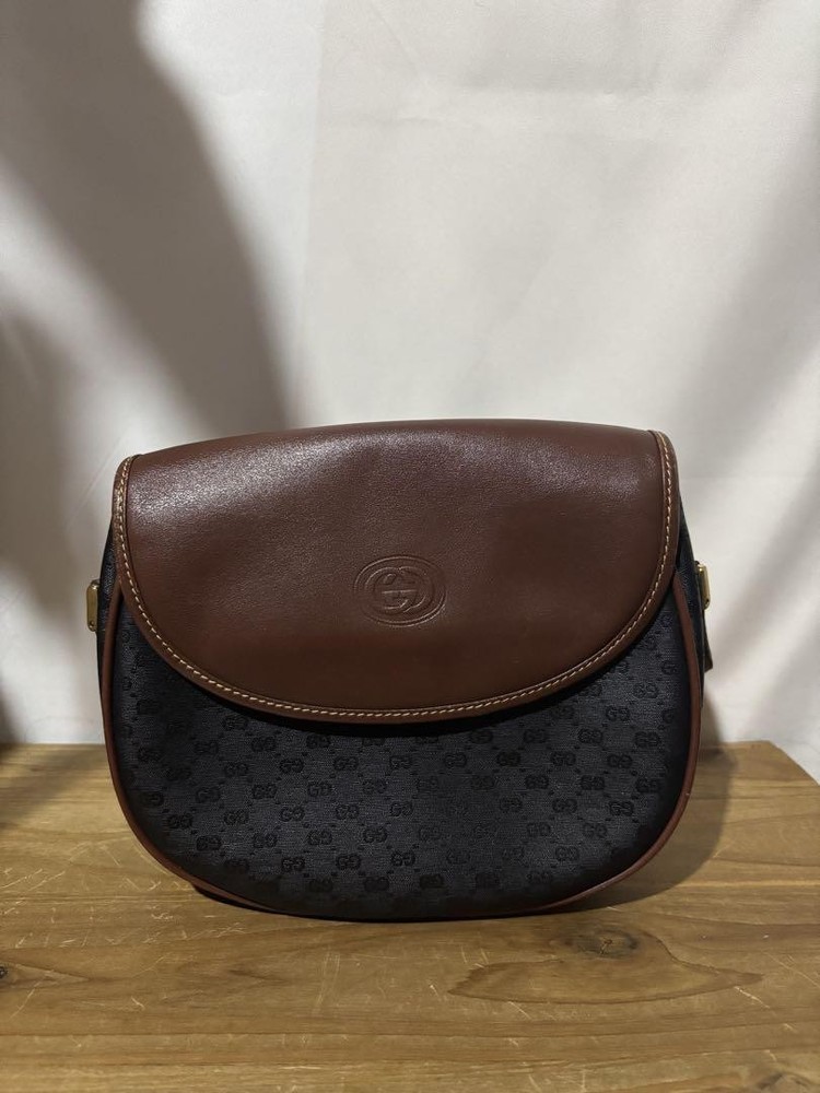 Vintage Gucci GG PVC Brown Shoulder Bag