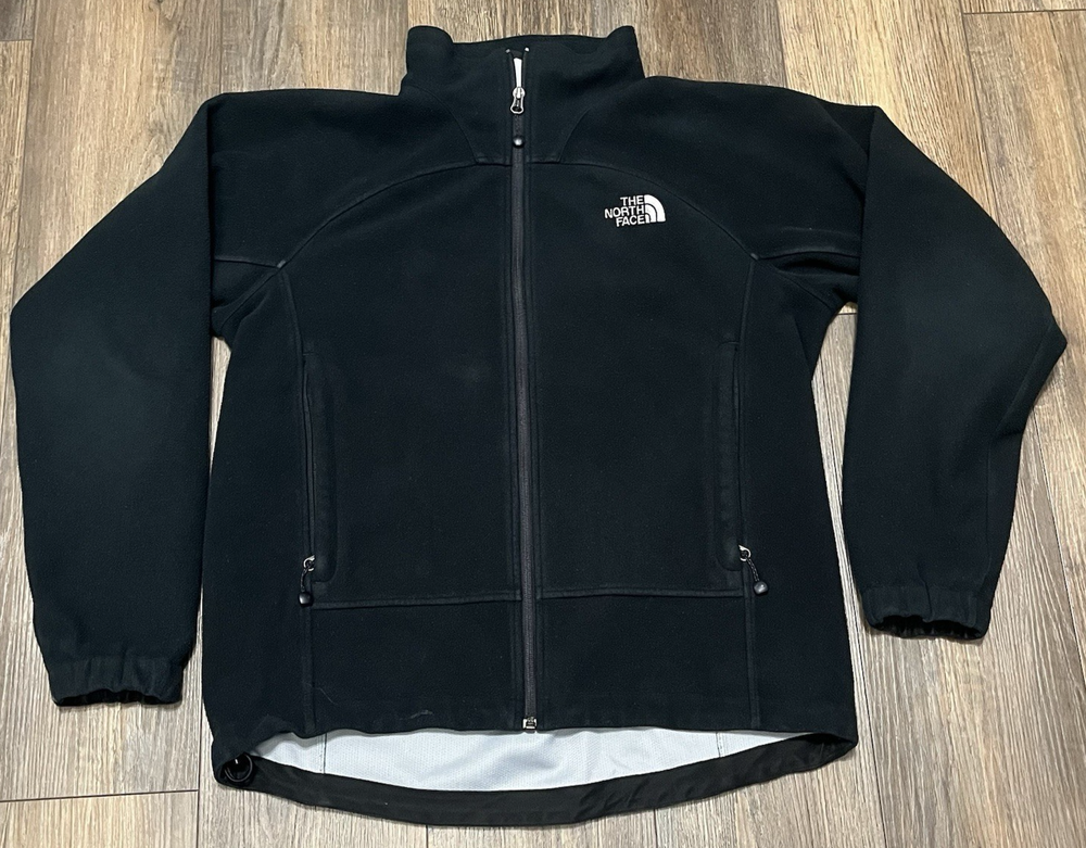 The North Face WindWall Fleece Jacket Mens M Full Zip Black Outdoor Hiking Coat