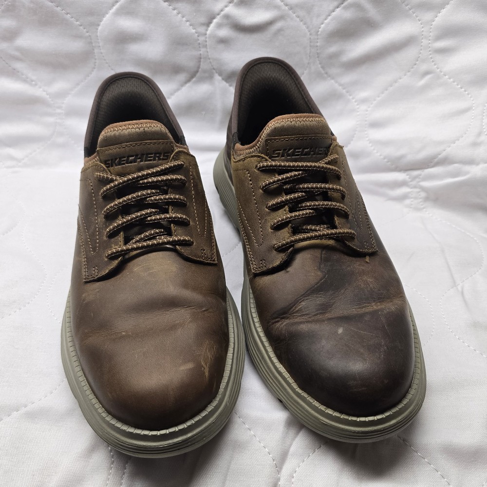 Skechers Slip Ins Garza Gervin Men's Sneakers Shoes Brown 9.5 W  Wide