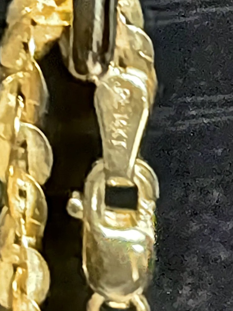 14k solid & Stamped yellow gold RL chain 18 inch