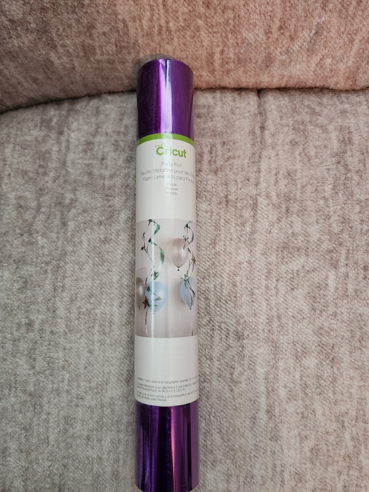 Cricut Party Foil- 2 Sheets Solid And Holographic Sparkle PURPLE