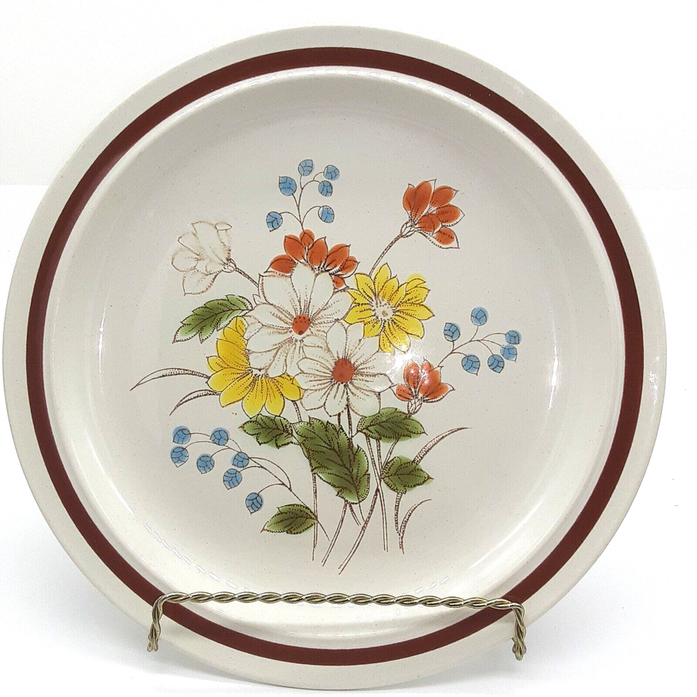 Four Seasons Collection Stoneware Early Summer Dinner Plate 70s Japan Flowers