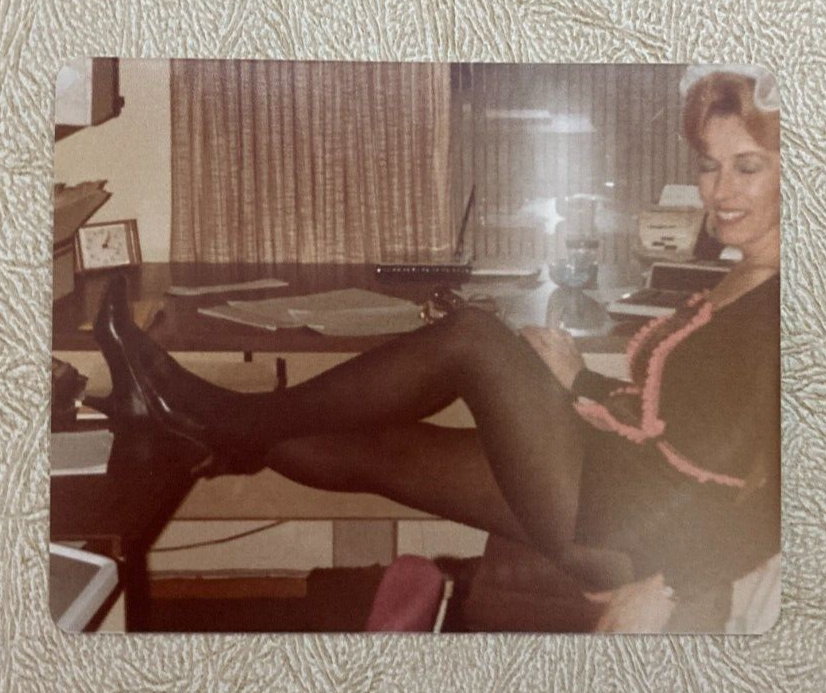 Office Halloween Party Woman Sexy Maid Costume Found Photo 4.5