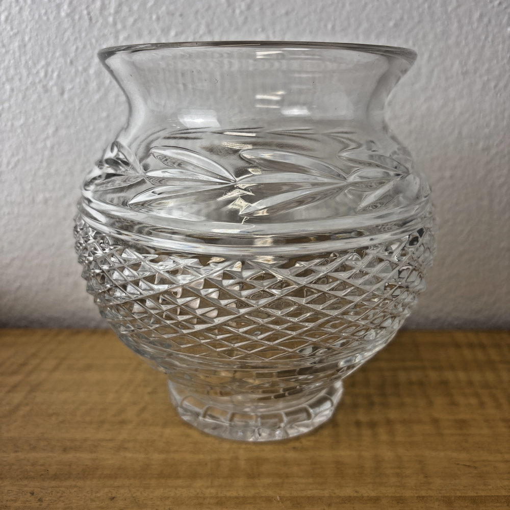 Waterford Glandore Crystal Glass Ginger Vase Elegant Unmarked