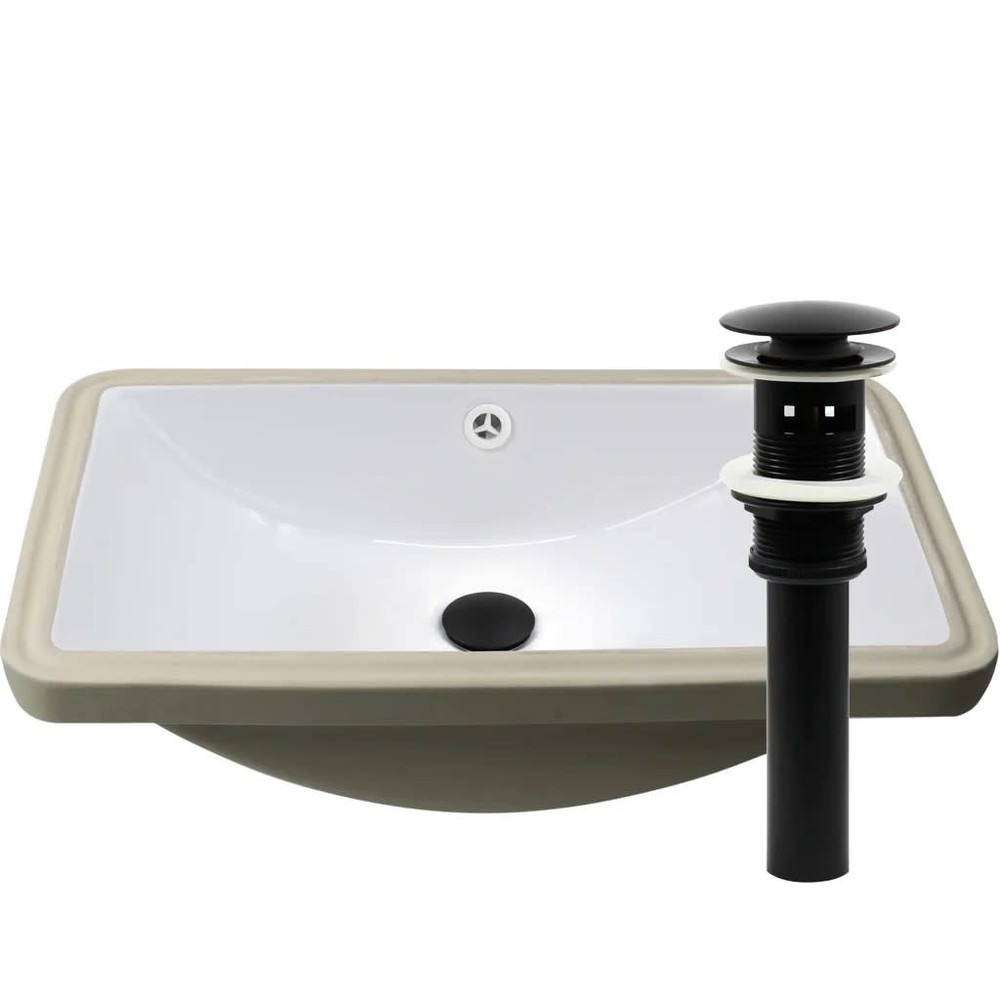 Miseno 23.25-Inch Polished White Porcelain Undermount Rectangular Sink MBS-NP-U213907