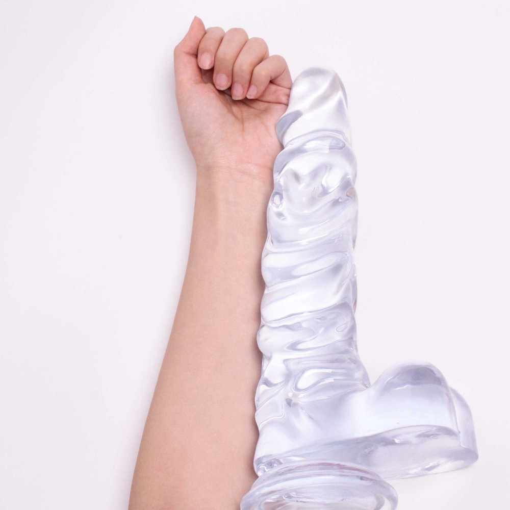 Clear Dildo Dong Sex Toys Realistic with Suction Cup Real Feel Anal Butt Plug
