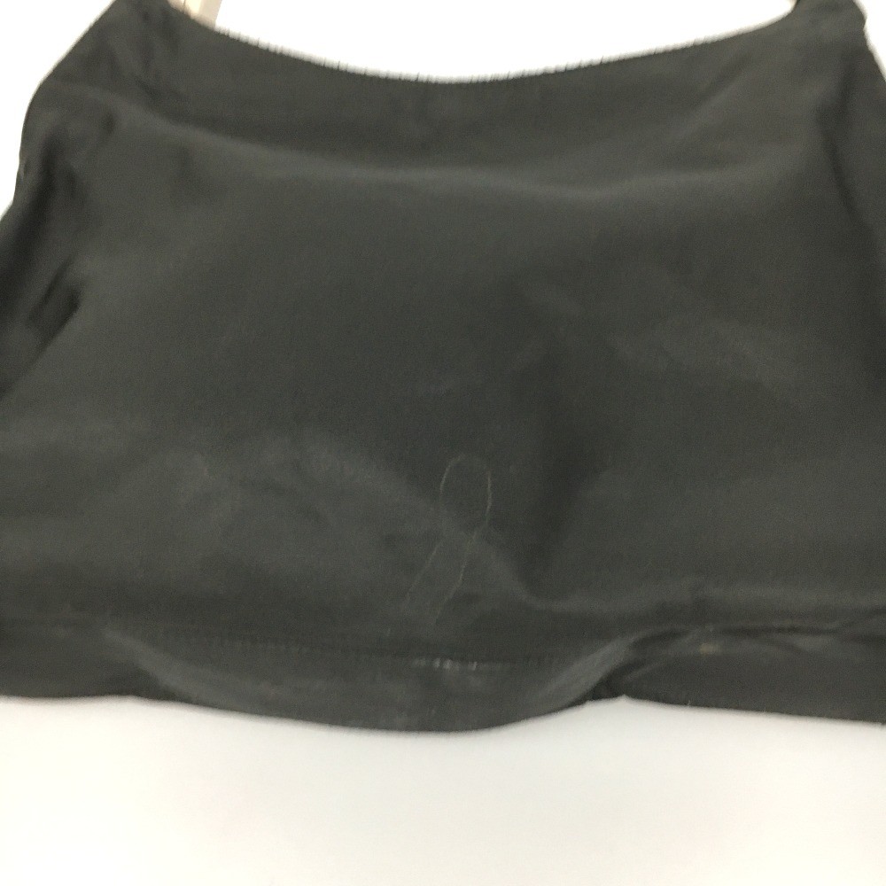 Vintage PRADA Black Shoulder Bag with Metal Handle Pre-Owned Luxury