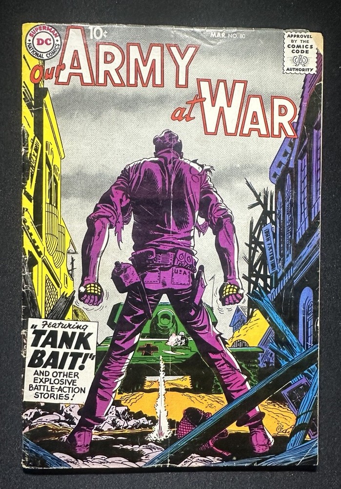 1959 Our Army At War #80 Jerry Grandenetti Cover Silver Age War Comic GD+