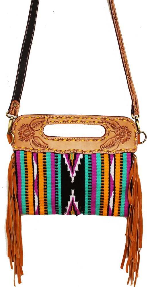 Western Handwoven Wool Cowgirl Shoulder Bag Tote 103HR01