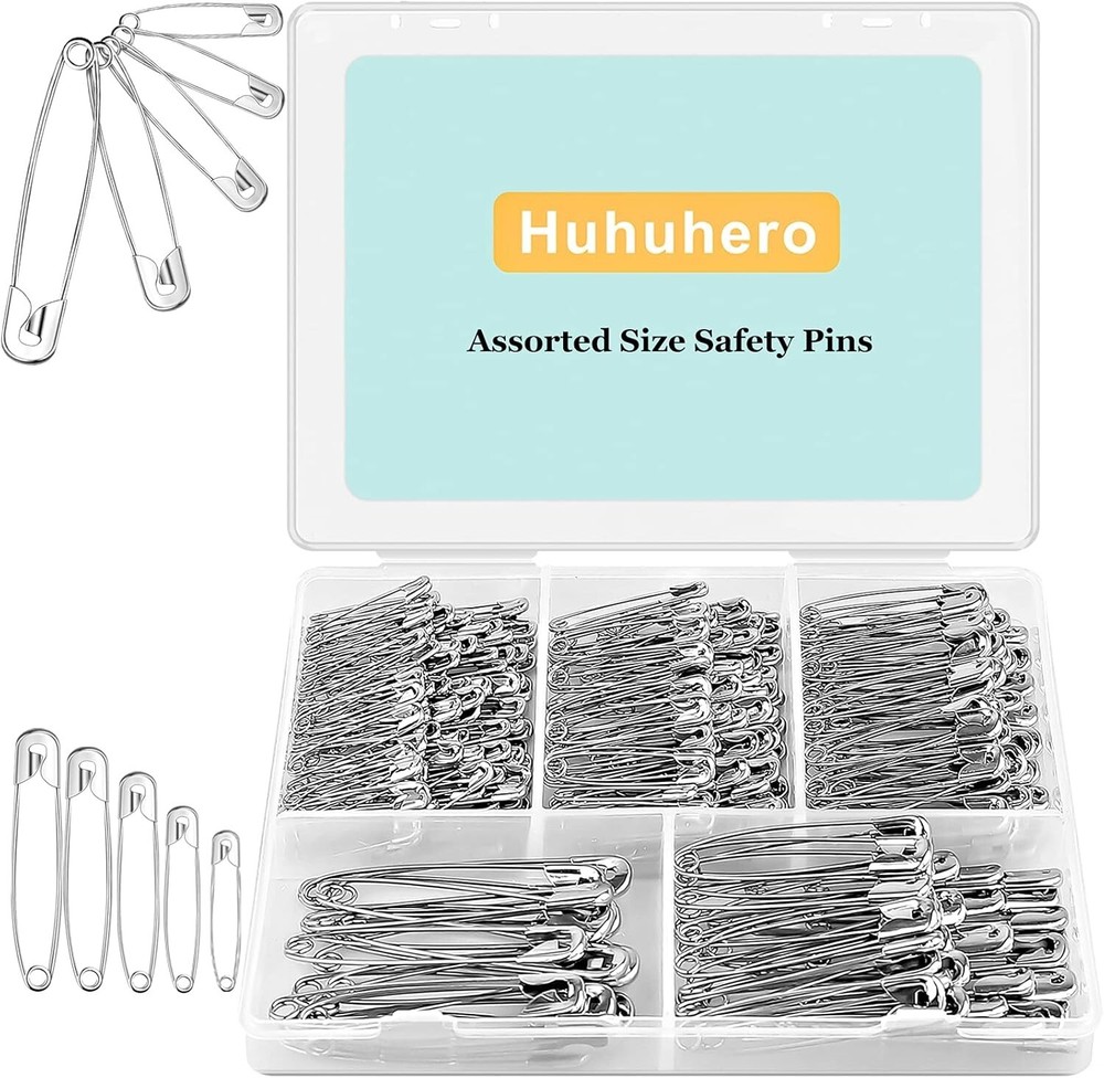 340 Pcs Safety Pins Assorted Sizes Safety Pins Set for Sewing Craft Cloth Large