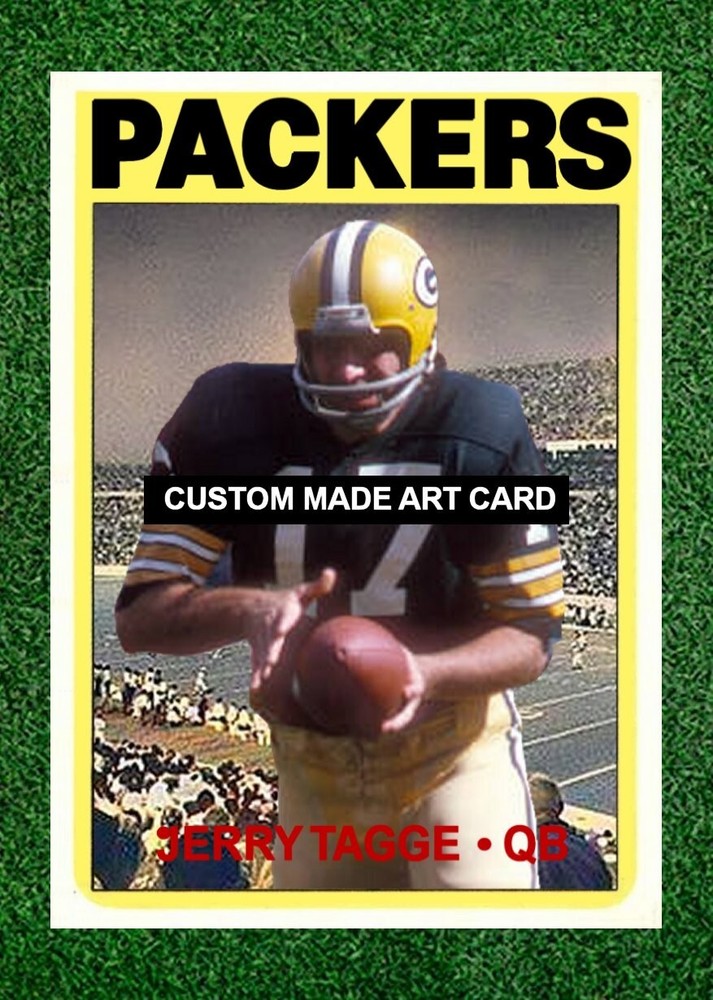 Jerry Tagge Green Bay Packers 1972 Style Custom made  Football Art Card
