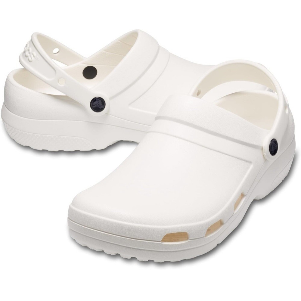 Crocs Specialist II Vent Clog Work Shoe Slide Sandal Slip On White Womens Size 7