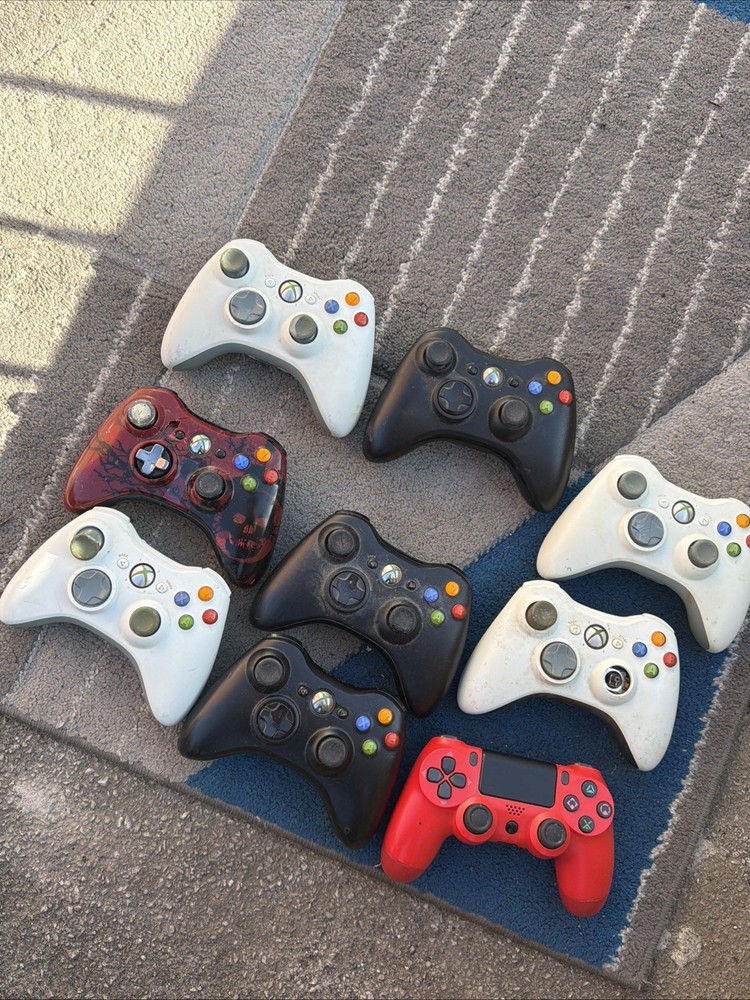 Job Lot of 9 x Official Microsoft Xbox 360 Wireless Controllers Control Faulty