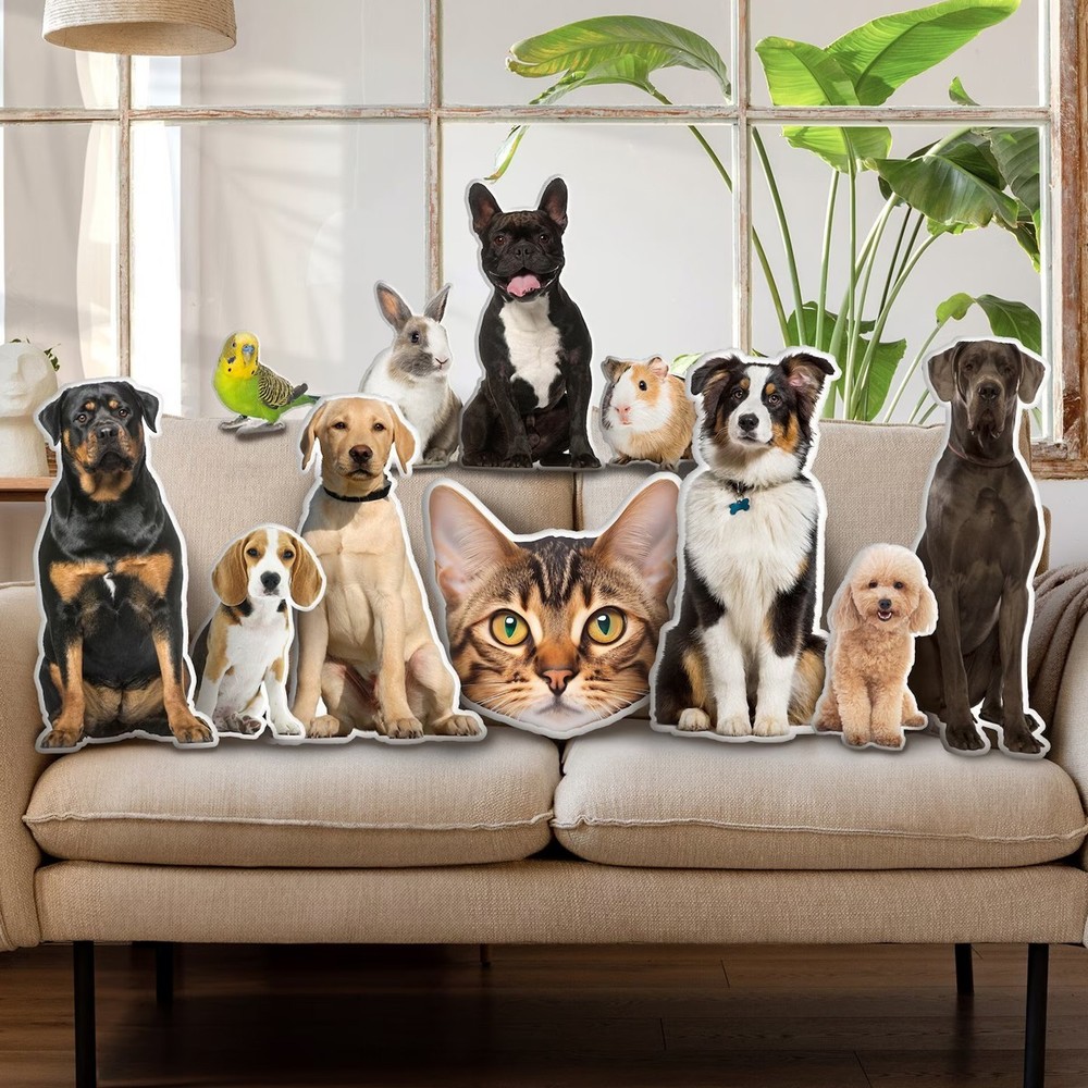 Custom Pet Pillow 3D Shaped - Personalized Dog Cat Christmas Gift from Photo