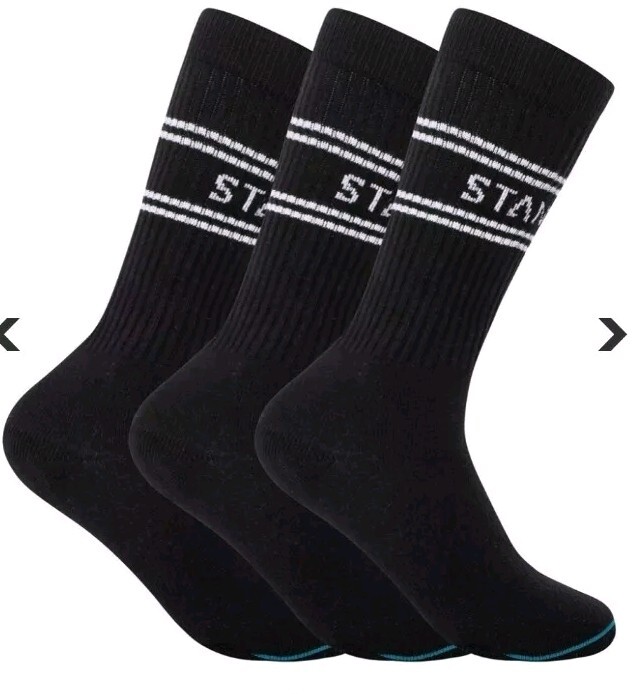 Stance Basic Crew 3 Pack Black Medium Mens SocksSZ L 9 - 13