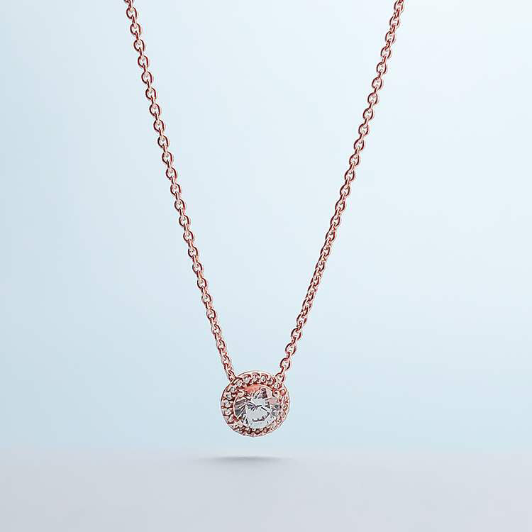 New 925 Sterling Silver Rose Necklace Classic Elegant 45cm 17.7 Inches