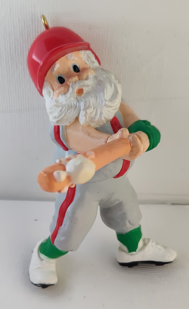 Hallmark 1987 Santa At Bat Baseball Ornament North Pole Nicks '87 *No Box* Vtg