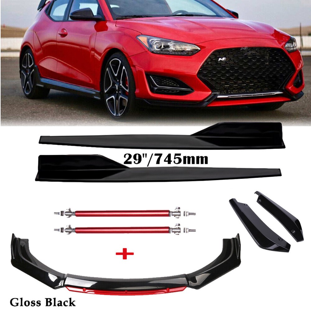 Front Bumper Lip Spoiler Splitter Rear Lip Side Skirt For Hyundai Veloster N