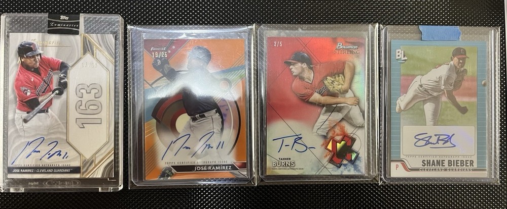 Cleveland Guardians/Indians Lot Of 19 Autos