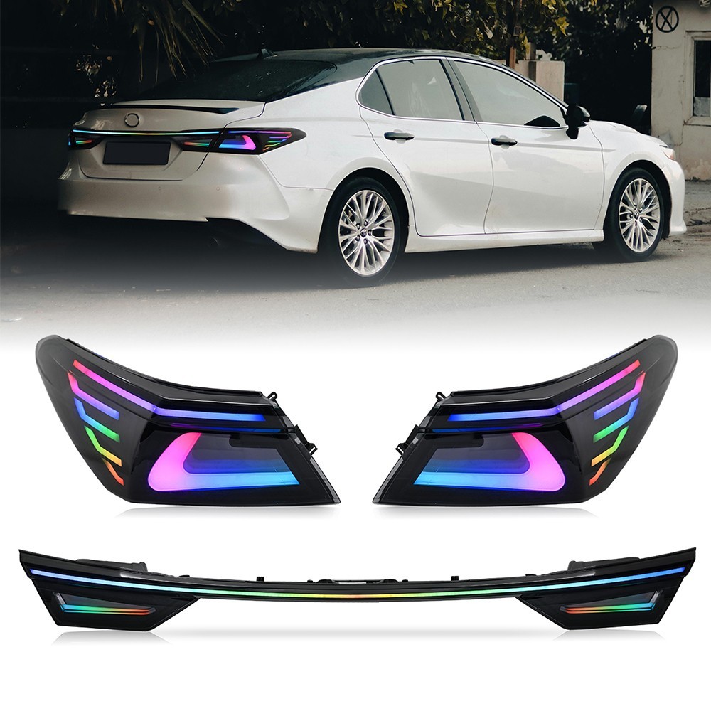 BMW Style RGB LED Tail Lights For 2018-2023 Toyota Camry Center Light Head Lamp