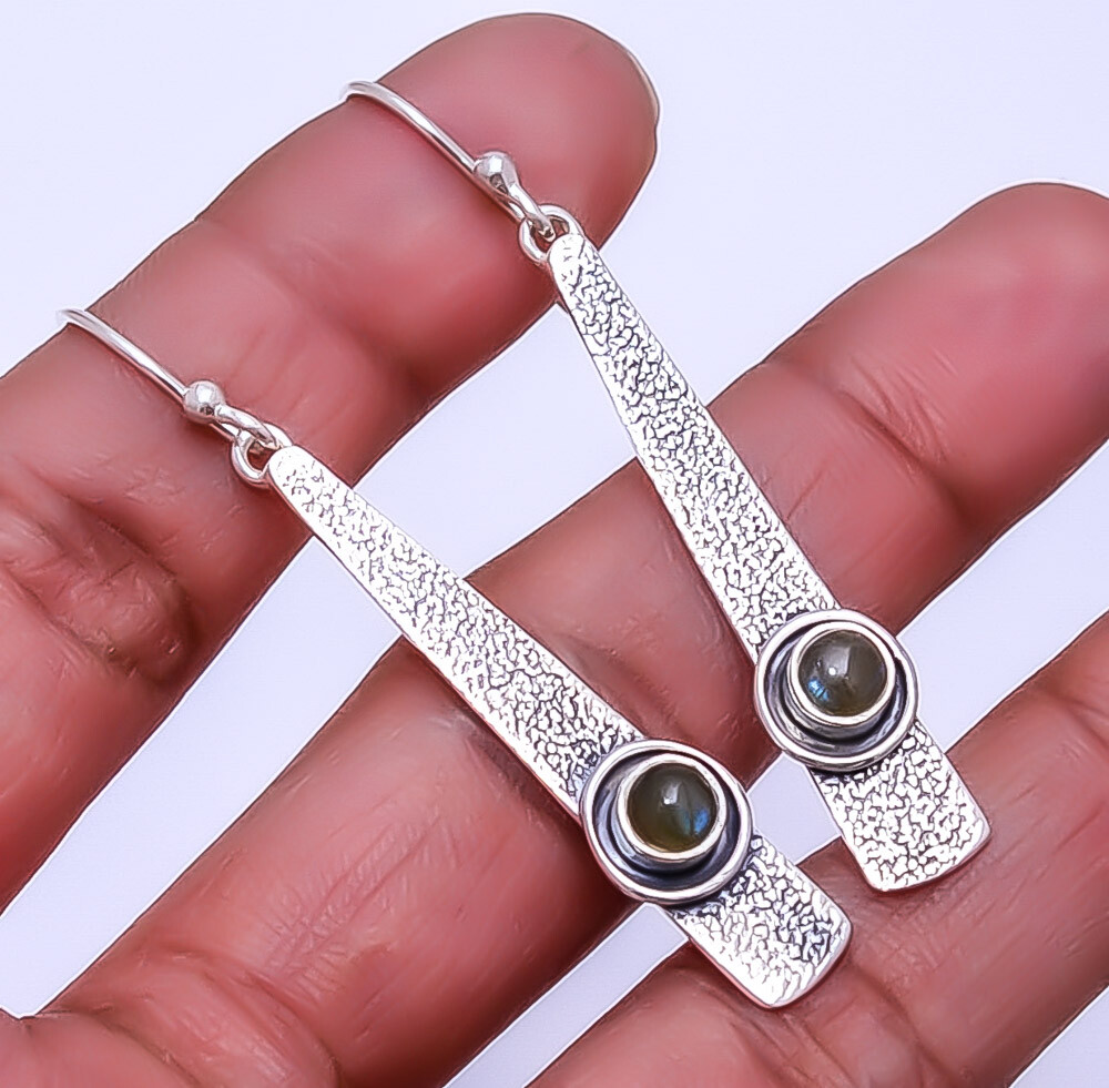 Labradorite - Madagascar Designer Handmade 925 Sterling Silver Earring 2.34