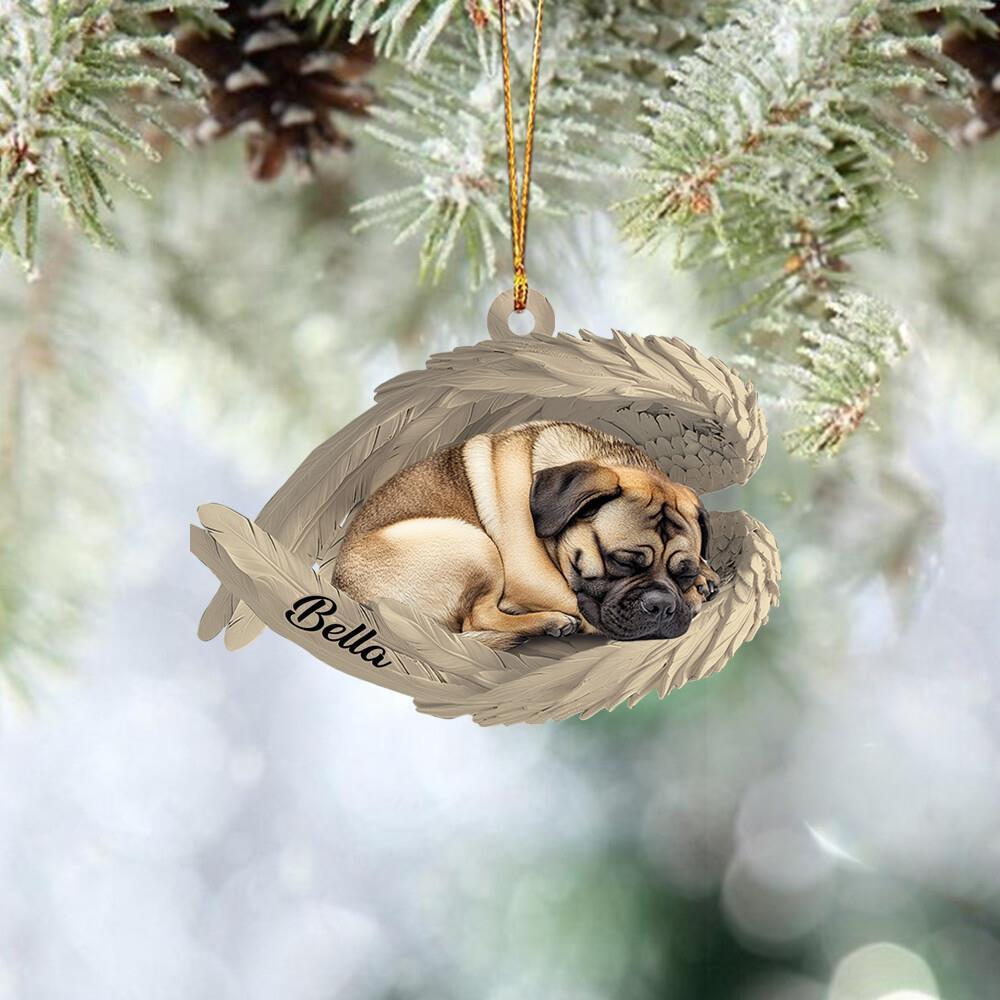 English Mastiff Dog Sleeping Angel Wings Car Ornament  Dog Christmas Ornament