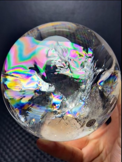 5.6LB Top Natural Clear Quartz Sphere Rainbow Crystal Ball Healing Gift 122mm