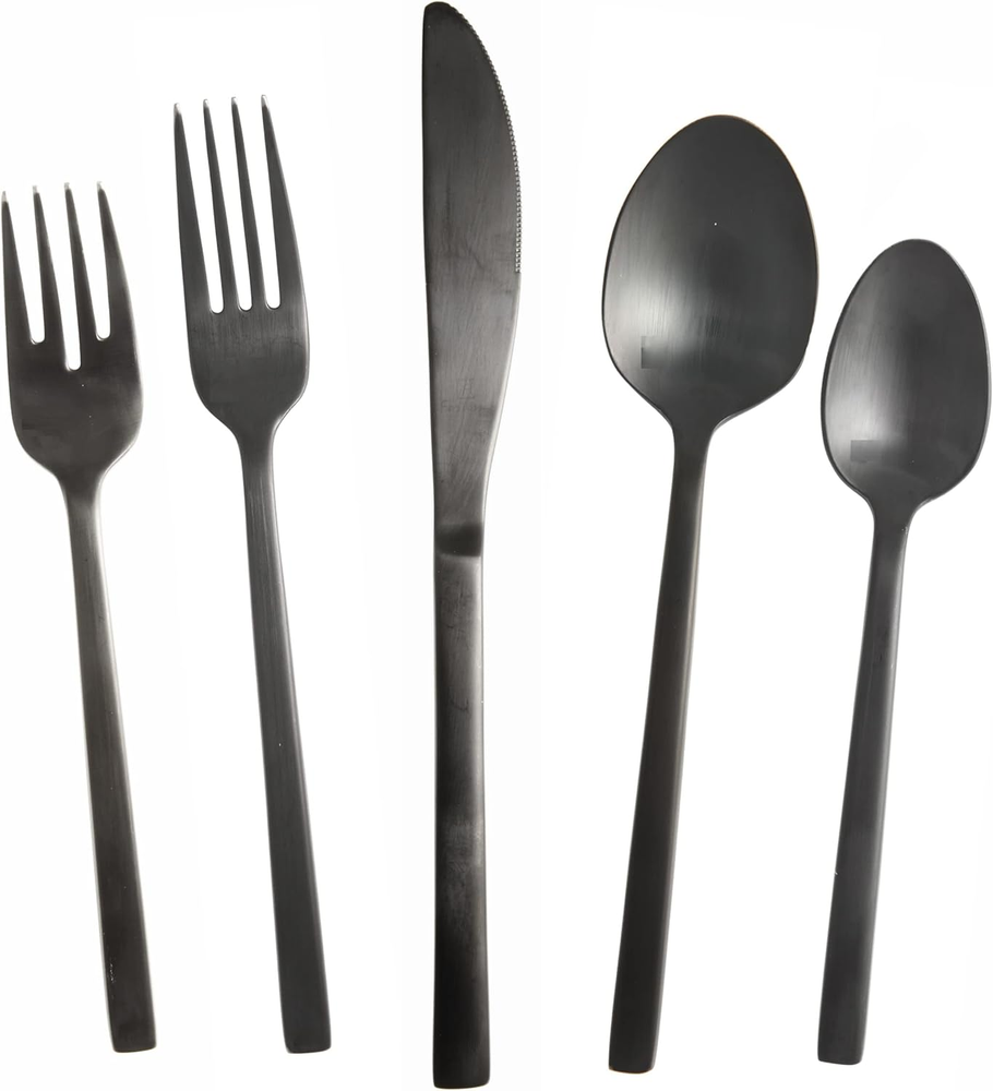 Arezzo 18/10 Stainless Steel Flatware, 5 Piece Place Setting, Service for 1, Bru