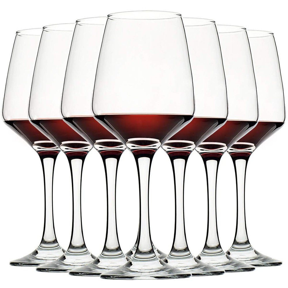 8-Piece 12oz Lead-Free Clear Durable Wine Glass Set