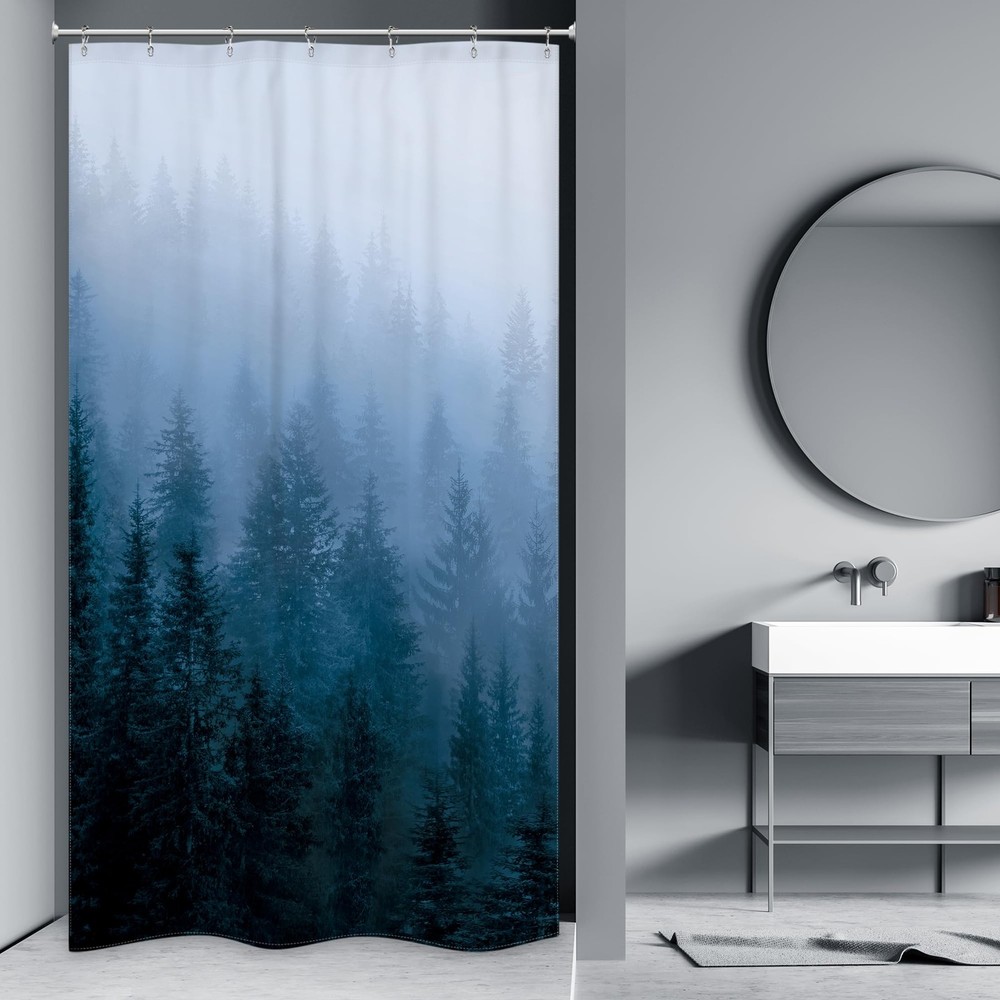 Small Stall Mens Shower Curtain for Bathroom Decor 36Wx72H Narrow Half Rv Nat