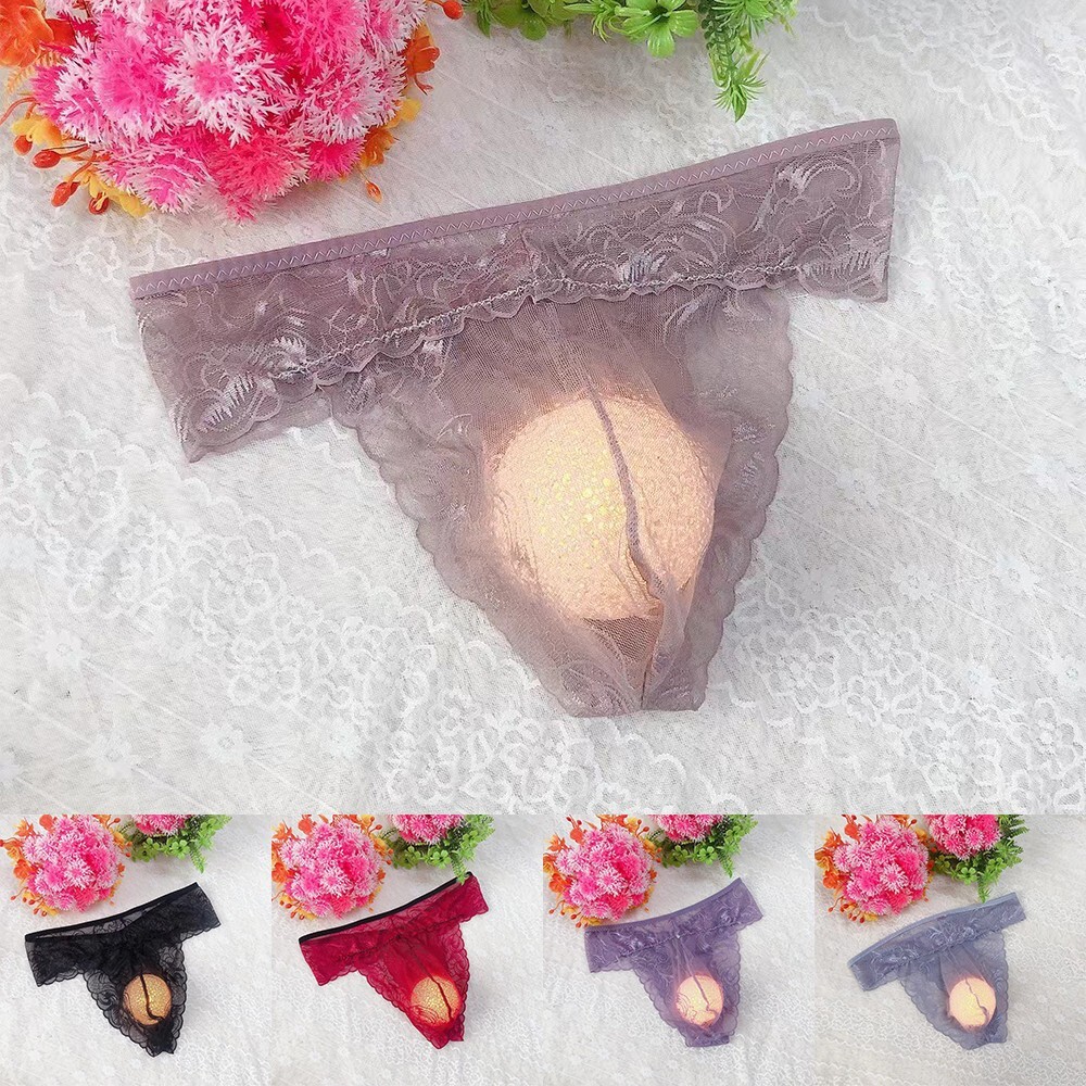 Men-Sexy Lace Thongs G-Strings Sissy Pouch Panties Underwear Briefs-Lingerie .