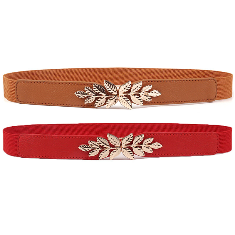 Elastic Slim Waist Belt with Quick Release for Dress & Tight Fit Stretch Decorative