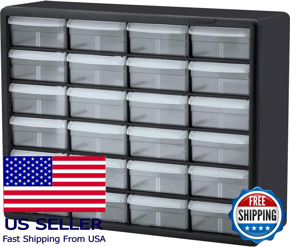 24-Drawer Storage Cabinet, Plastic Organizer for Garage, Beads, Building Blocks,