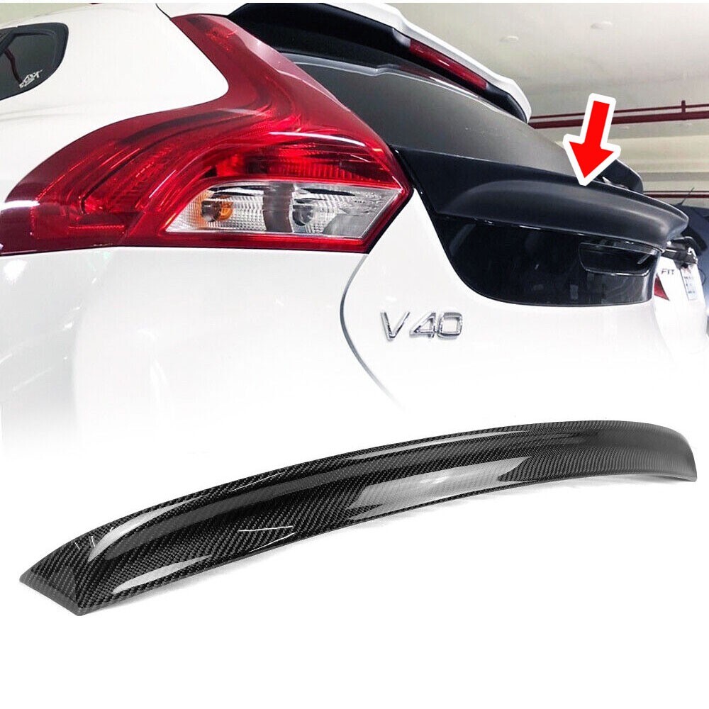 Carbon Fit For Volvo V40 5D Hatchback Rear Middle Trunk Spoiler T5 2015-2019