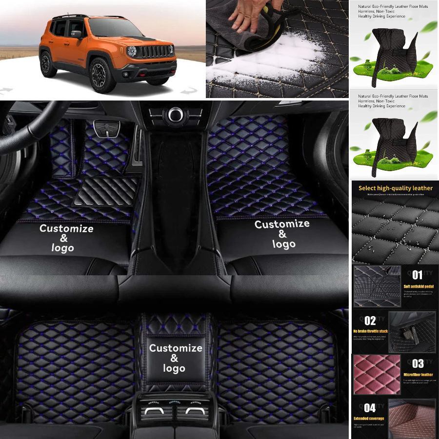 For JEEP Renegade Car Floor Mats All Weather Waterproof Liners Anti-Slip Carpets