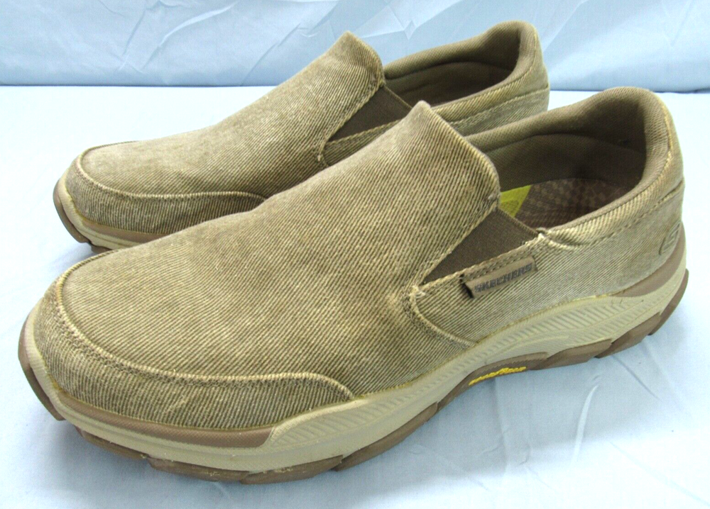 SKECHERS Relaxed Fit RESPECTED FALLSTON Taupe CANVAS Slip-On LOAFER SHOES 10.5