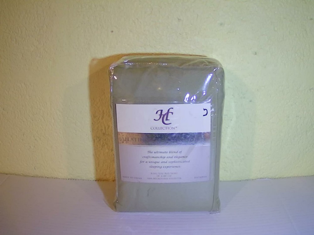 HC Collection Green King Size Microfiber Bed Skirt 78x80 with 14-Inch Drop