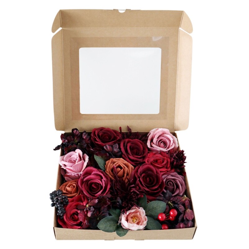 Artificial Flowers Box Set for DIY Hydrangea Wedding Bouquets Centerpieces Decor