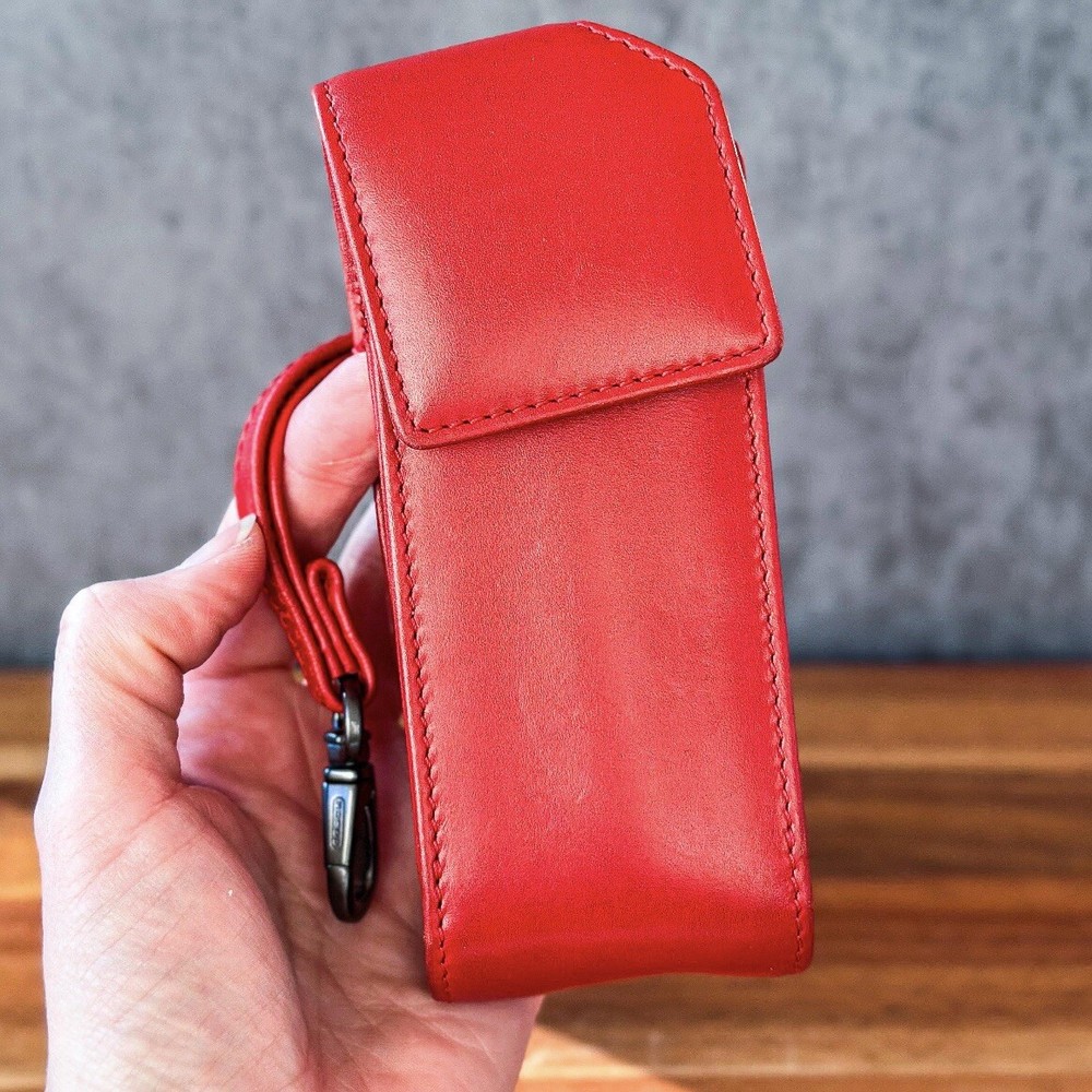 Vintage Coach Red Leather Wristlet Sunglass Phone Case Pre-smart Phone Pouch