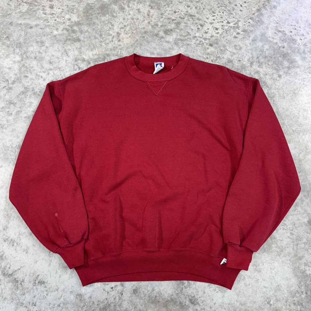 Vintage Russell Athletic Sweatshirt Mens XL Red Crewneck Pullover Made USA 90s