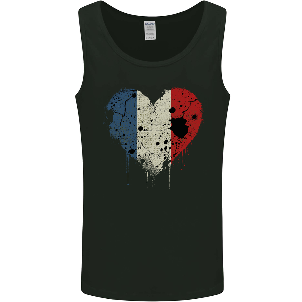 Love France Flag French Day Football Rugby Mens Vest Tank Top