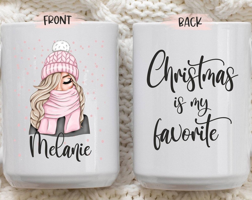Custom Christmas Mug for Best Friends - Winter Girl Design