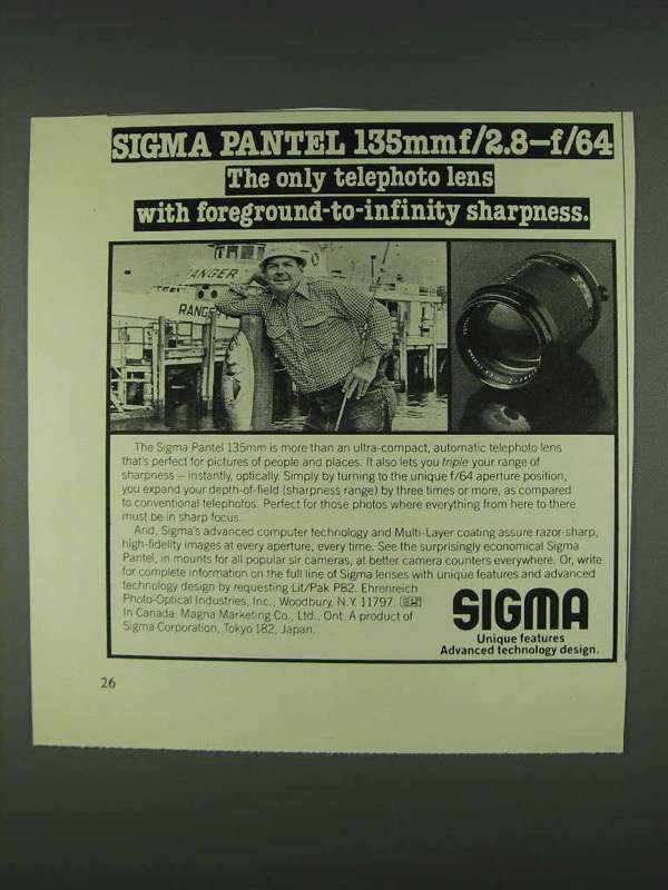1978 Sigma Pantel 135mm f2.8-64 Lens Adapter for Vintage Cameras